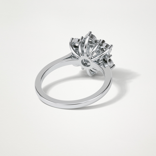 Round Cluster Moissanite Engagement Ring – 1 CT Lab-Created Brilliance in 10K/14K/18K Gold