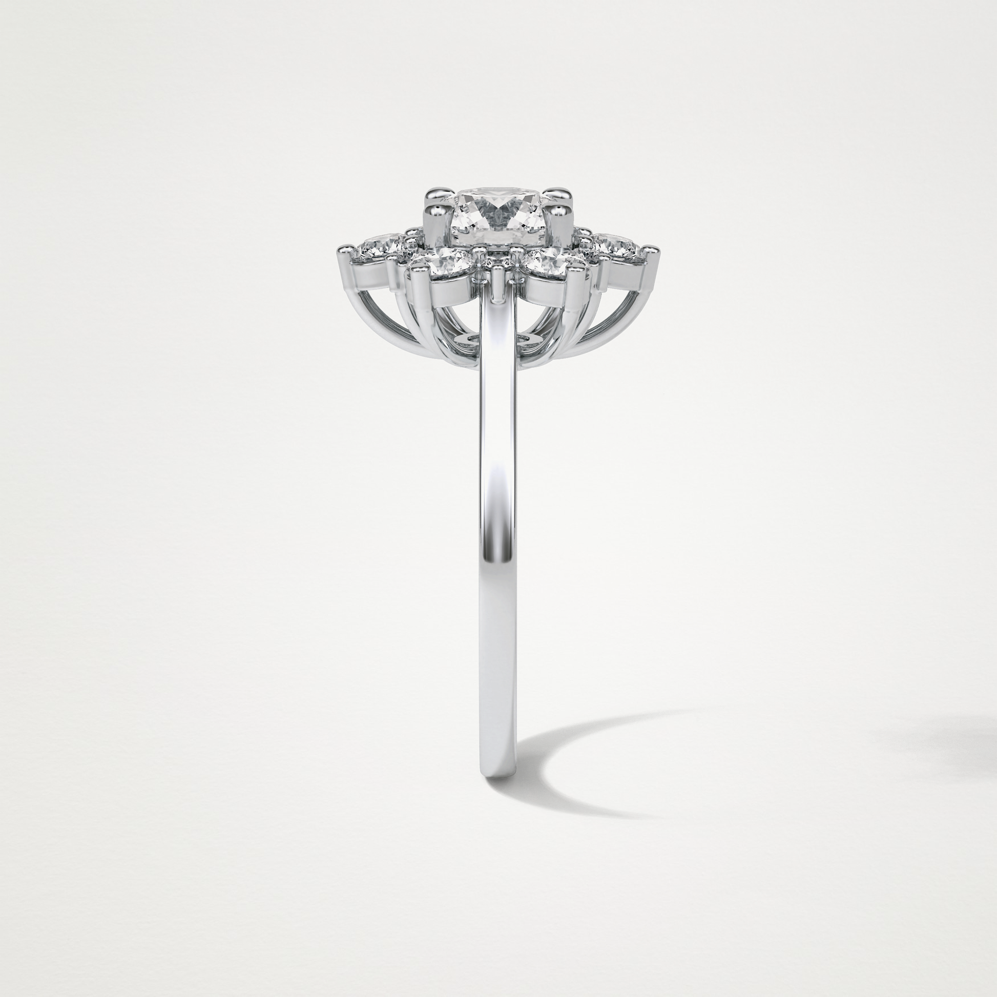 Round Cluster Moissanite Engagement Ring – 1 CT Lab-Created Brilliance in 10K/14K/18K Gold