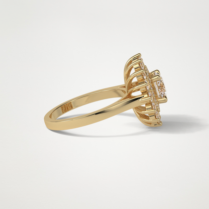 Round Double Halo Moissanite Engagement Ring – 1 CT Lab-Created Brilliance in 10K/14K/18K Gold
