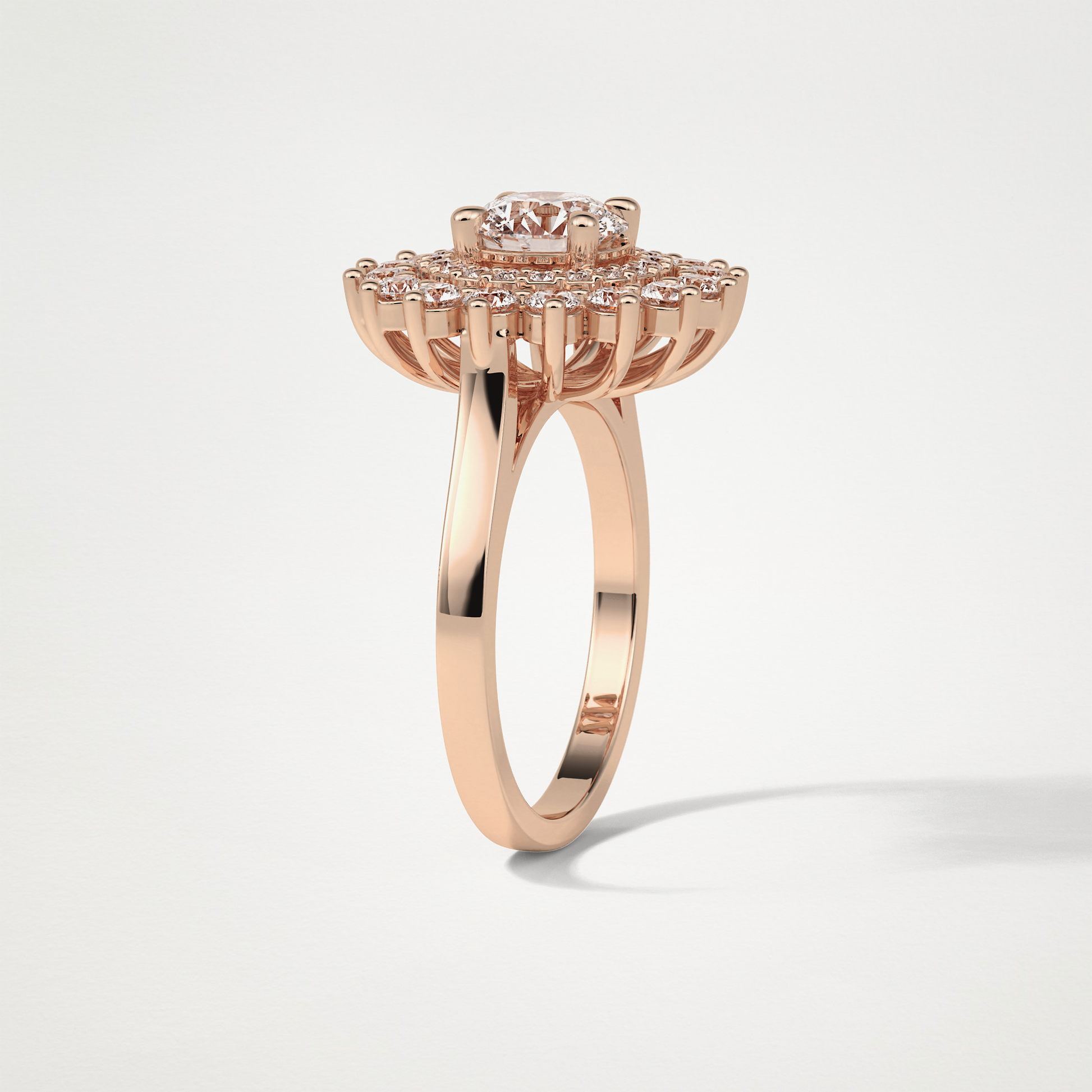 Round Double Halo Moissanite Engagement Ring – 1 CT Lab-Created Brilliance in 10K/14K/18K Gold