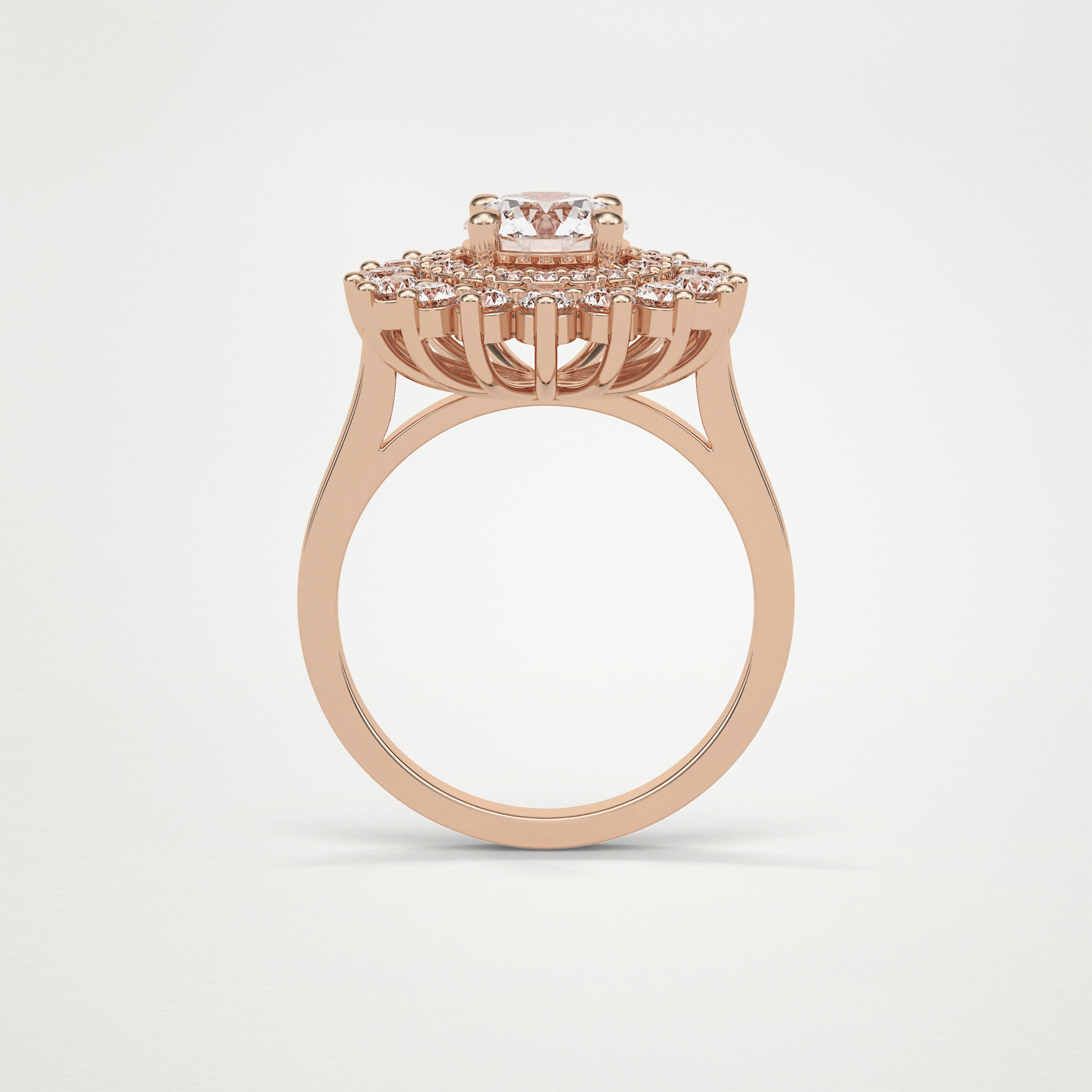 Round Double Halo Moissanite Engagement Ring – 1 CT Lab-Created Brilliance in 10K/14K/18K Gold