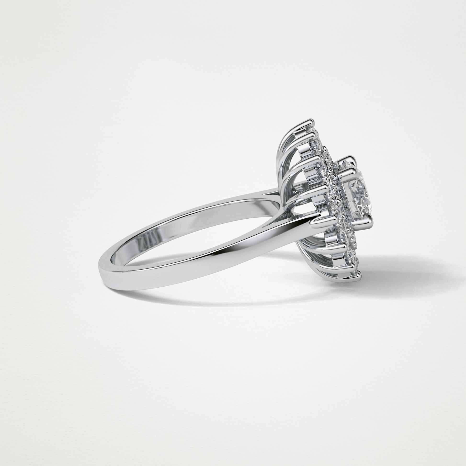 Round Double Halo Moissanite Engagement Ring – 1 CT Lab-Created Brilliance in 10K/14K/18K Gold