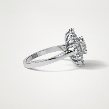 Round Double Halo Moissanite Engagement Ring – 1 CT Lab-Created Brilliance in 10K/14K/18K Gold