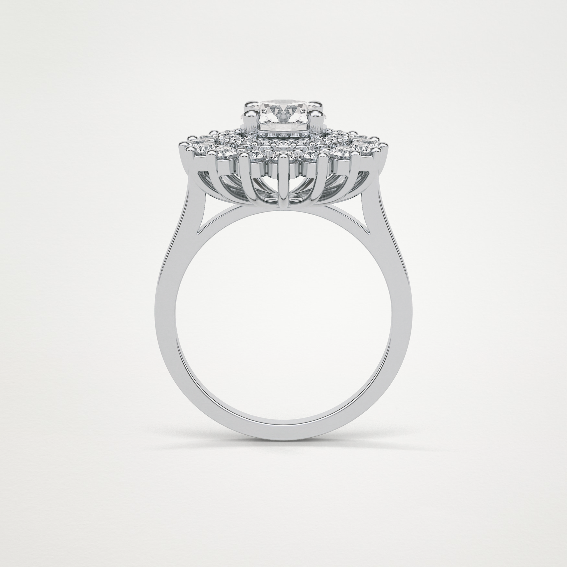 Round Double Halo Moissanite Engagement Ring – 1 CT Lab-Created Brilliance in 10K/14K/18K Gold
