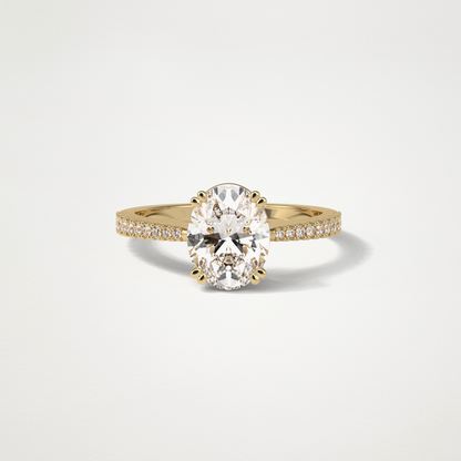 Oval Pave Moissanite Engagement Ring – 1.60 CT Lab-Created Brilliance in 10K/14K/18K Gold