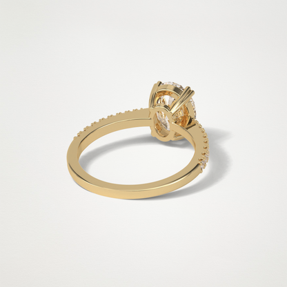 Oval Pave Moissanite Engagement Ring – 1.60 CT Lab-Created Brilliance in 10K/14K/18K Gold