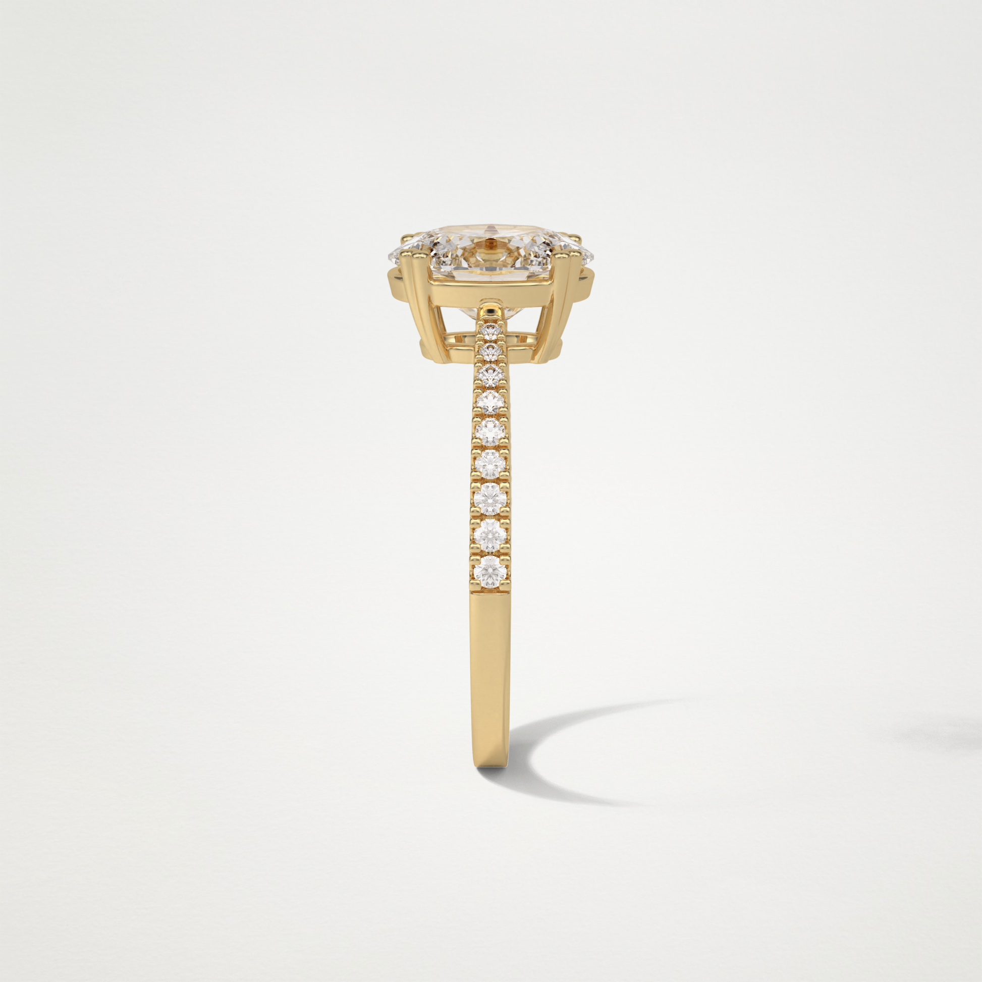 Oval Pave Moissanite Engagement Ring – 1.60 CT Lab-Created Brilliance in 10K/14K/18K Gold