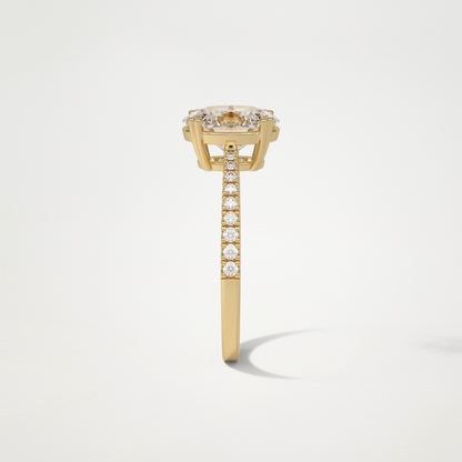 Oval Pave Moissanite Engagement Ring – 1.60 CT Lab-Created Brilliance in 10K/14K/18K Gold