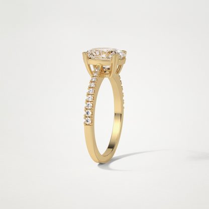 Oval Pave Moissanite Engagement Ring – 1.60 CT Lab-Created Brilliance in 10K/14K/18K Gold