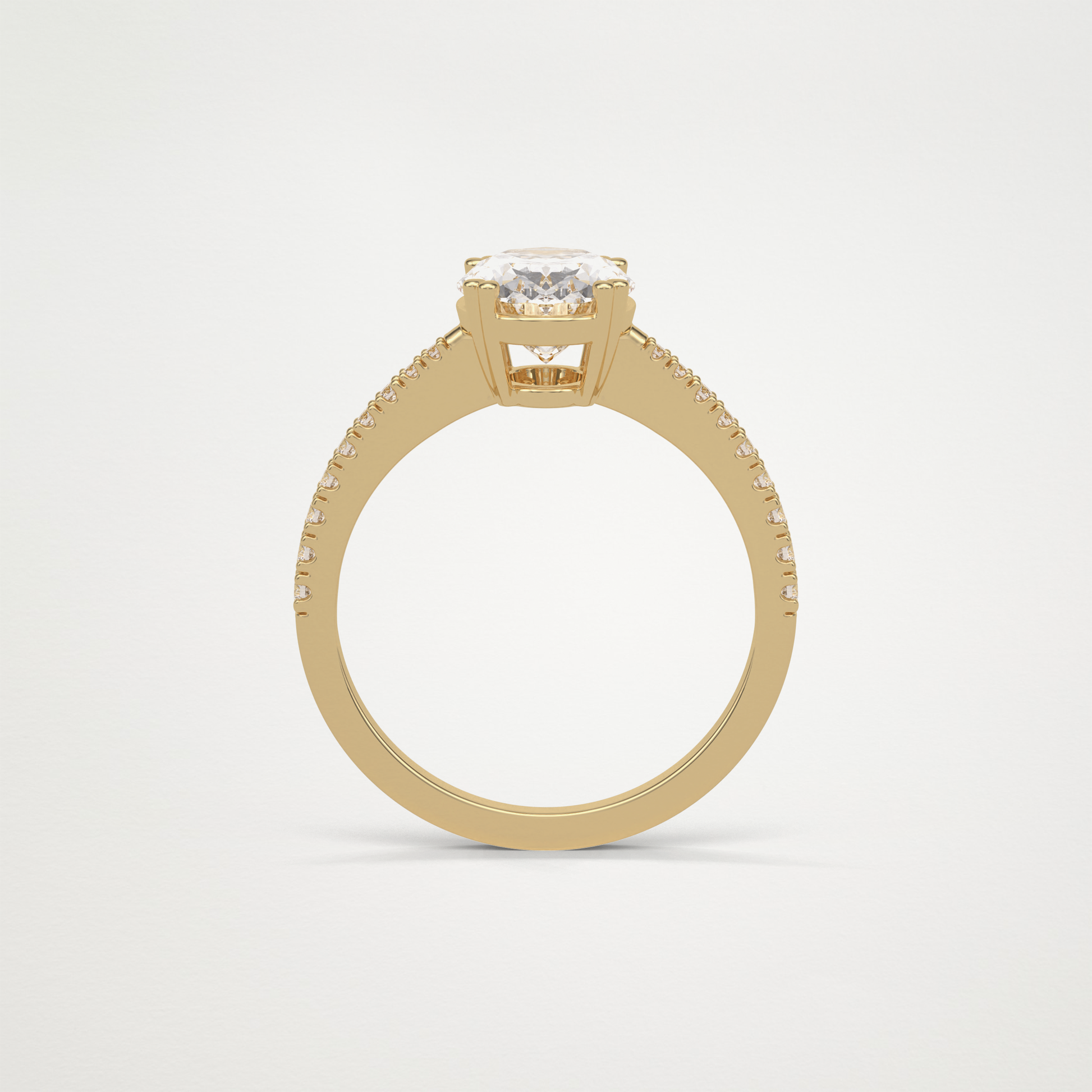 Oval Pave Moissanite Engagement Ring – 1.60 CT Lab-Created Brilliance in 10K/14K/18K Gold