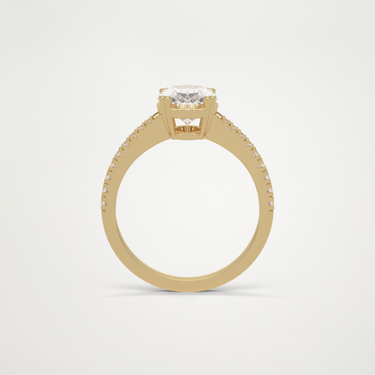 Oval Pave Moissanite Engagement Ring – 1.60 CT Lab-Created Brilliance in 10K/14K/18K Gold