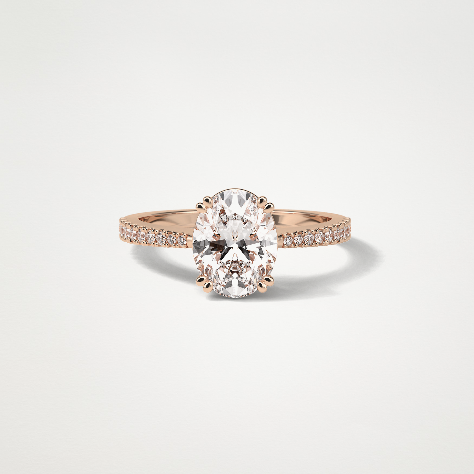 Oval Pave Moissanite Engagement Ring – 1.60 CT Lab-Created Brilliance in 10K/14K/18K Gold