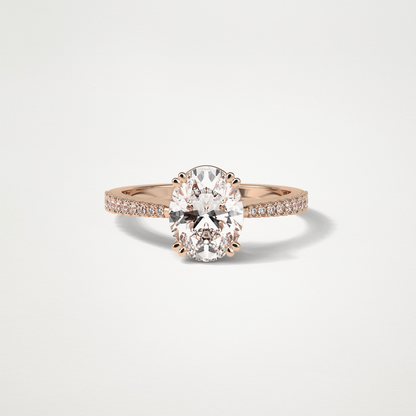 Oval Pave Moissanite Engagement Ring – 1.60 CT Lab-Created Brilliance in 10K/14K/18K Gold