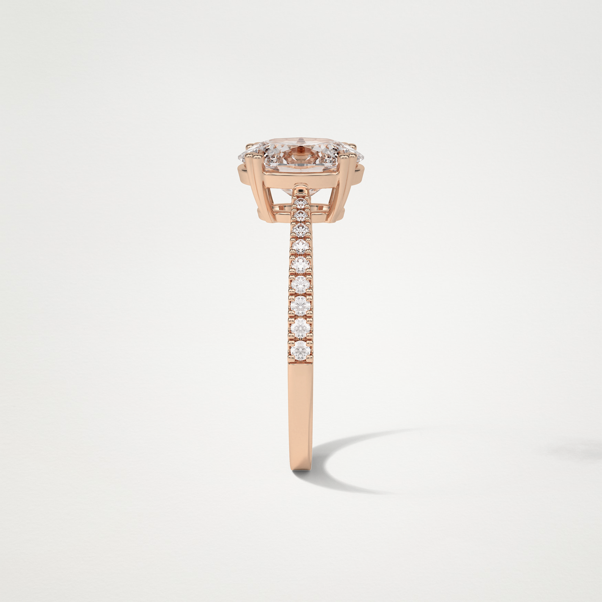Oval Pave Moissanite Engagement Ring – 1.60 CT Lab-Created Brilliance in 10K/14K/18K Gold