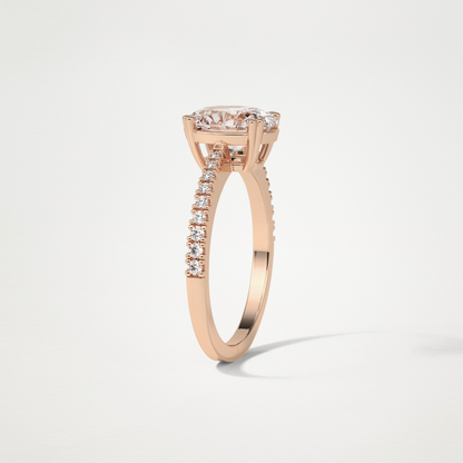 Oval Pave Moissanite Engagement Ring – 1.60 CT Lab-Created Brilliance in 10K/14K/18K Gold