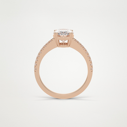 Oval Pave Moissanite Engagement Ring – 1.60 CT Lab-Created Brilliance in 10K/14K/18K Gold