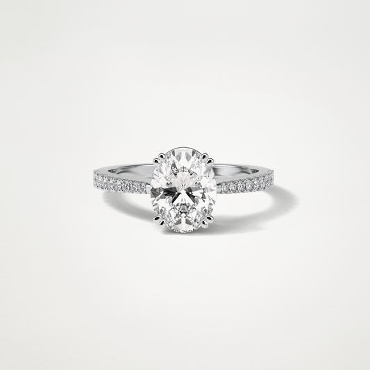 Oval Pave Moissanite Engagement Ring – 1.60 CT Lab-Created Brilliance in 10K/14K/18K Gold