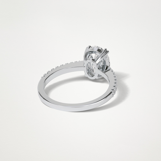 Oval Pave Moissanite Engagement Ring – 1.60 CT Lab-Created Brilliance in 10K/14K/18K Gold
