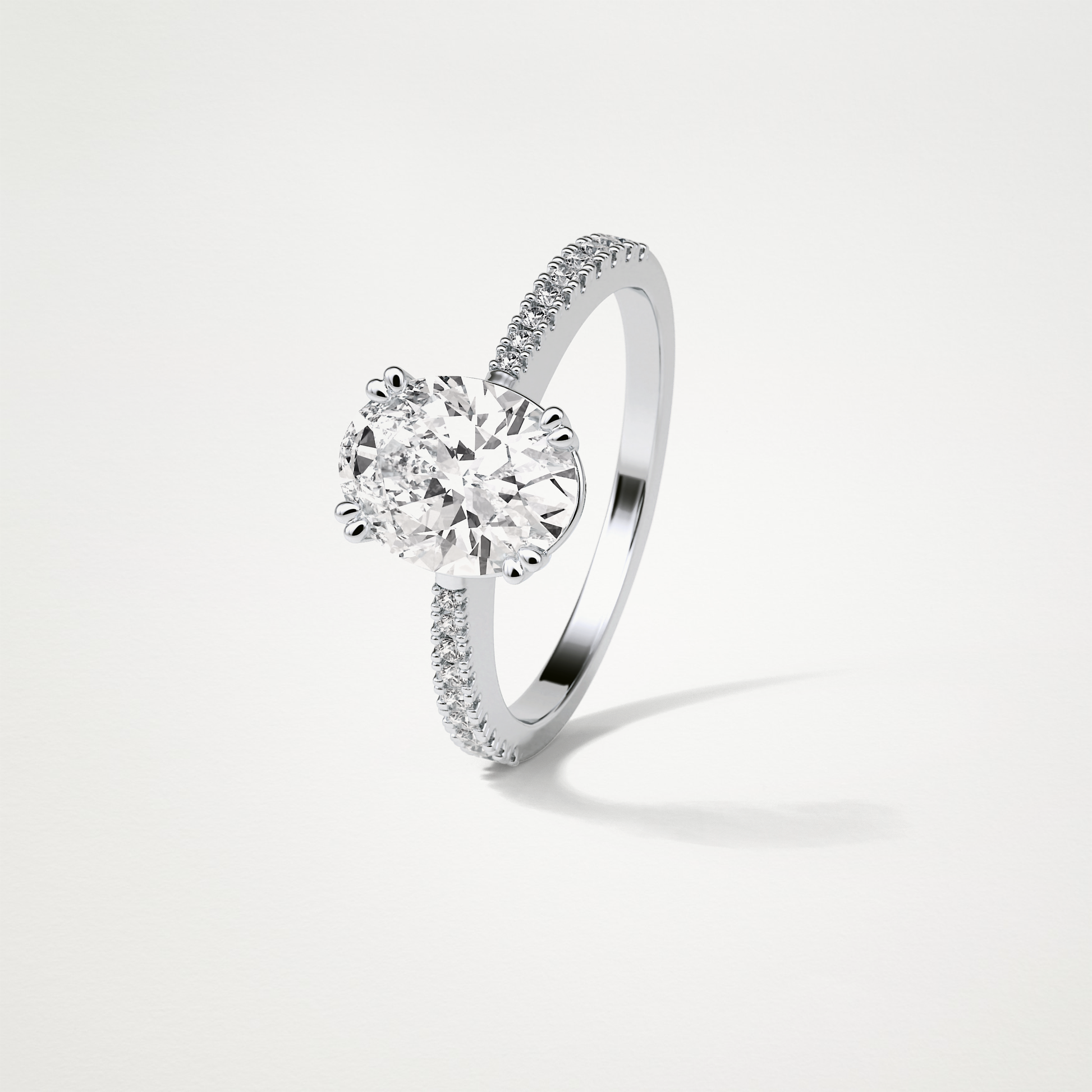 Oval Pave Moissanite Engagement Ring – 1.60 CT Lab-Created Brilliance in 10K/14K/18K Gold