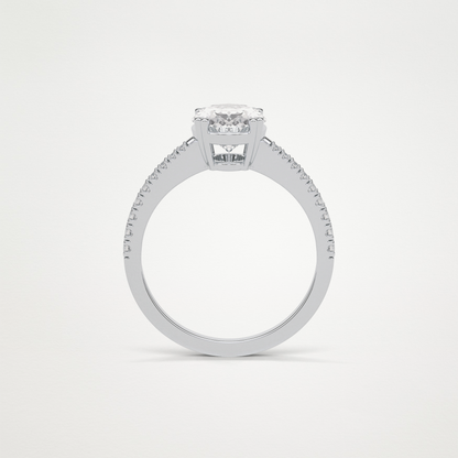 Oval Pave Moissanite Engagement Ring – 1.60 CT Lab-Created Brilliance in 10K/14K/18K Gold