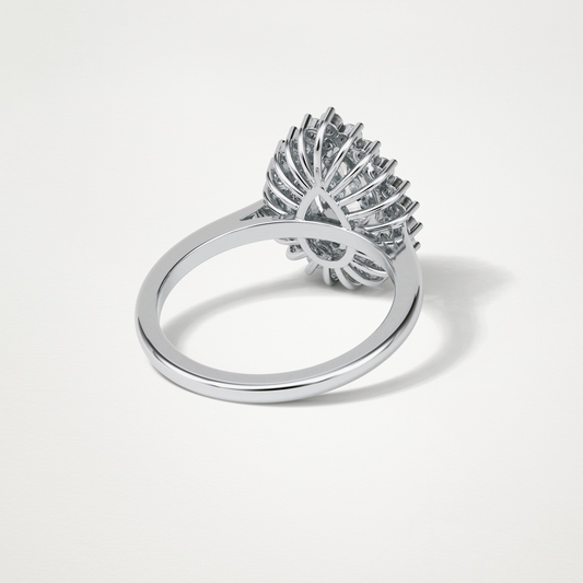 Pear Double Halo Moissanite Engagement Ring – 0.94 CT Lab-Created Brilliance in 10K/14K/18K Gold