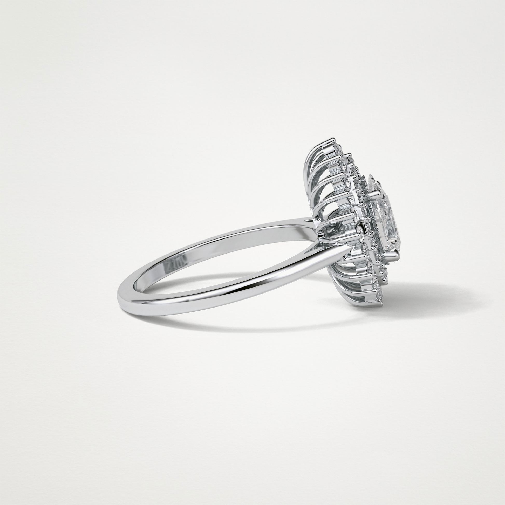 Pear Double Halo Moissanite Engagement Ring – 0.94 CT Lab-Created Brilliance in 10K/14K/18K Gold