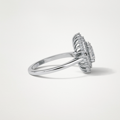 Pear Double Halo Moissanite Engagement Ring – 0.94 CT Lab-Created Brilliance in 10K/14K/18K Gold