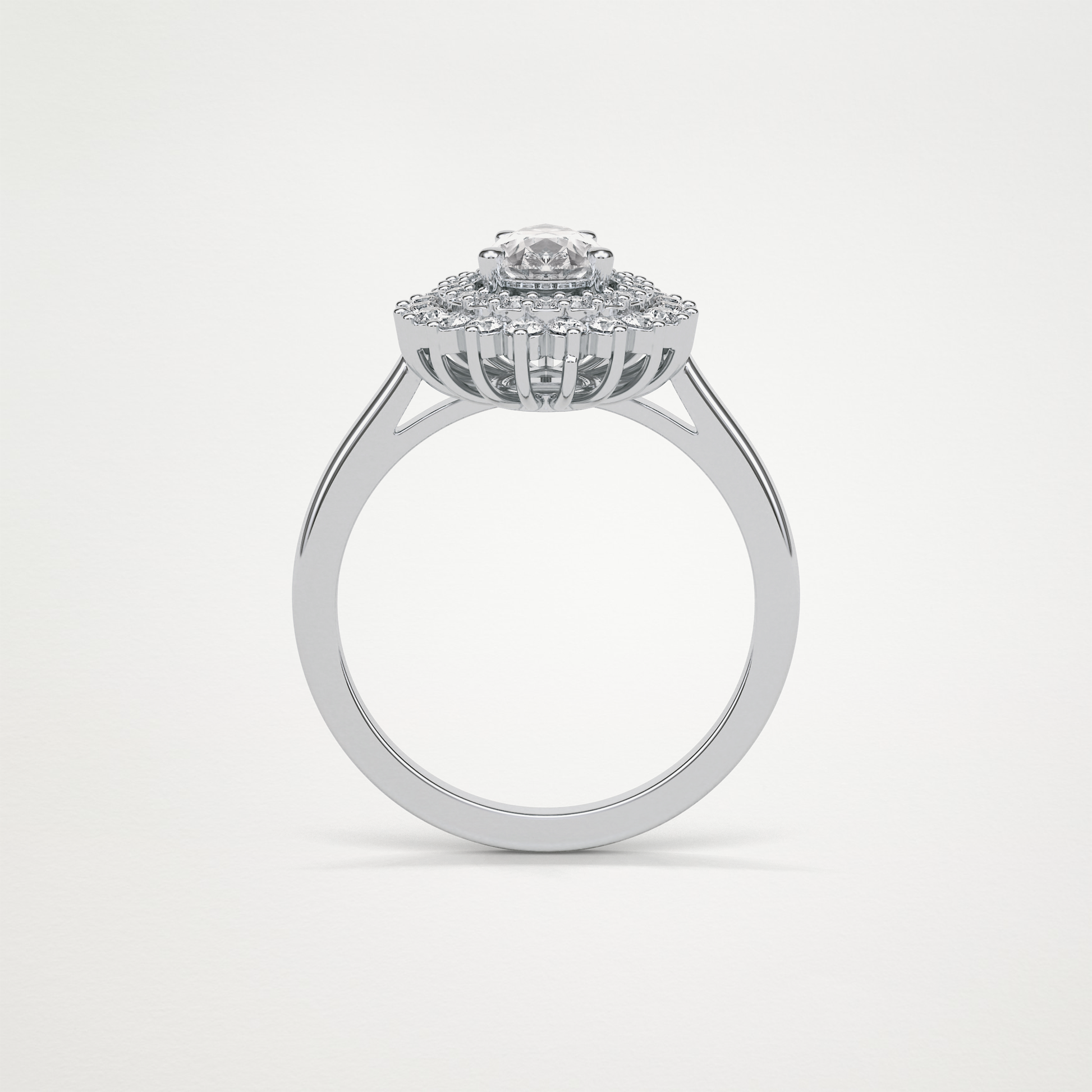 Pear Double Halo Moissanite Engagement Ring – 0.94 CT Lab-Created Brilliance in 10K/14K/18K Gold