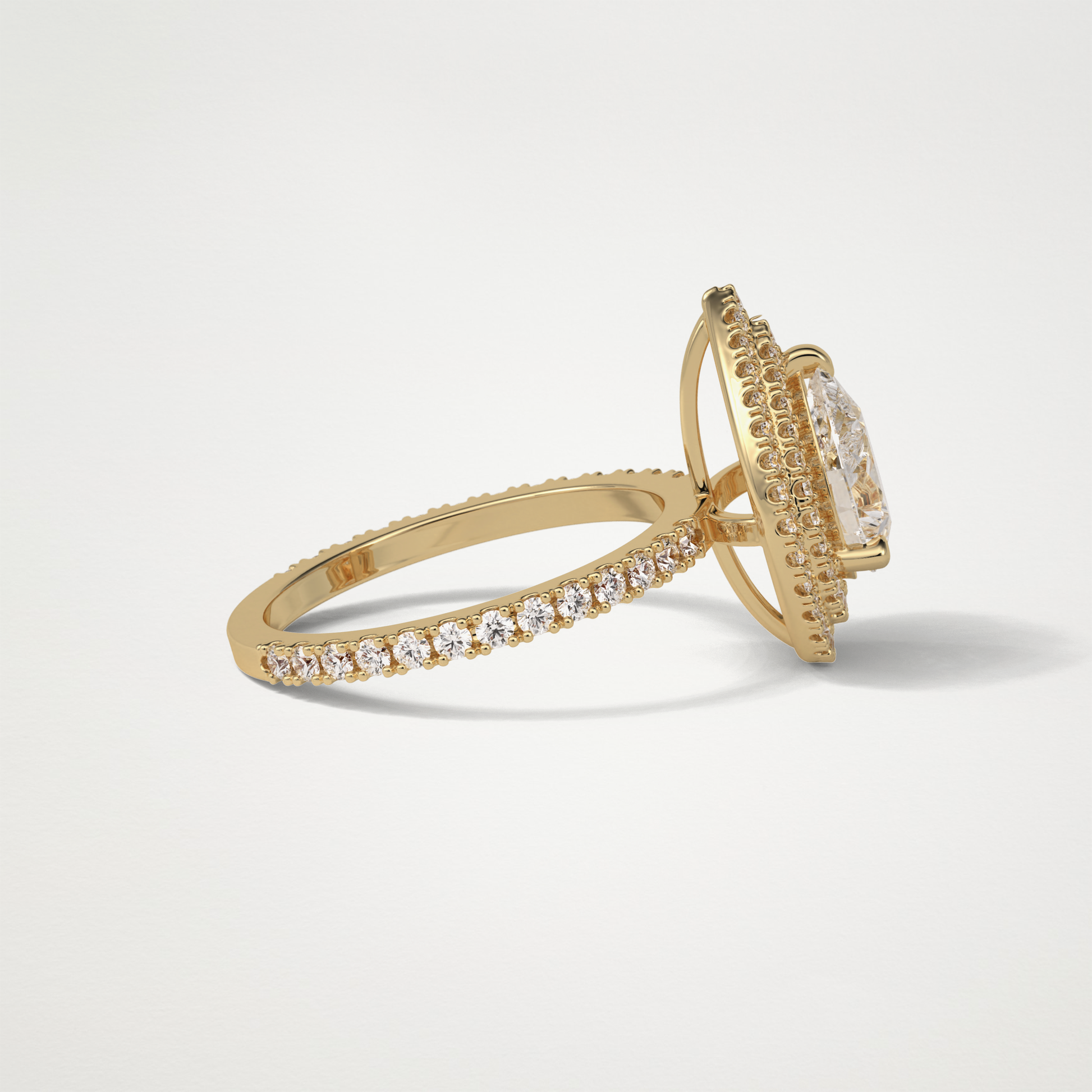 Pear Double Halo Moissanite Engagement Ring – 1.33 CT Lab-Created Brilliance in 10K/14K/18K Gold