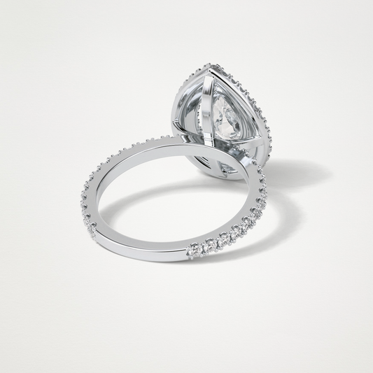 Pear Double Halo Moissanite Engagement Ring – 1.33 CT Lab-Created Brilliance in 10K/14K/18K Gold