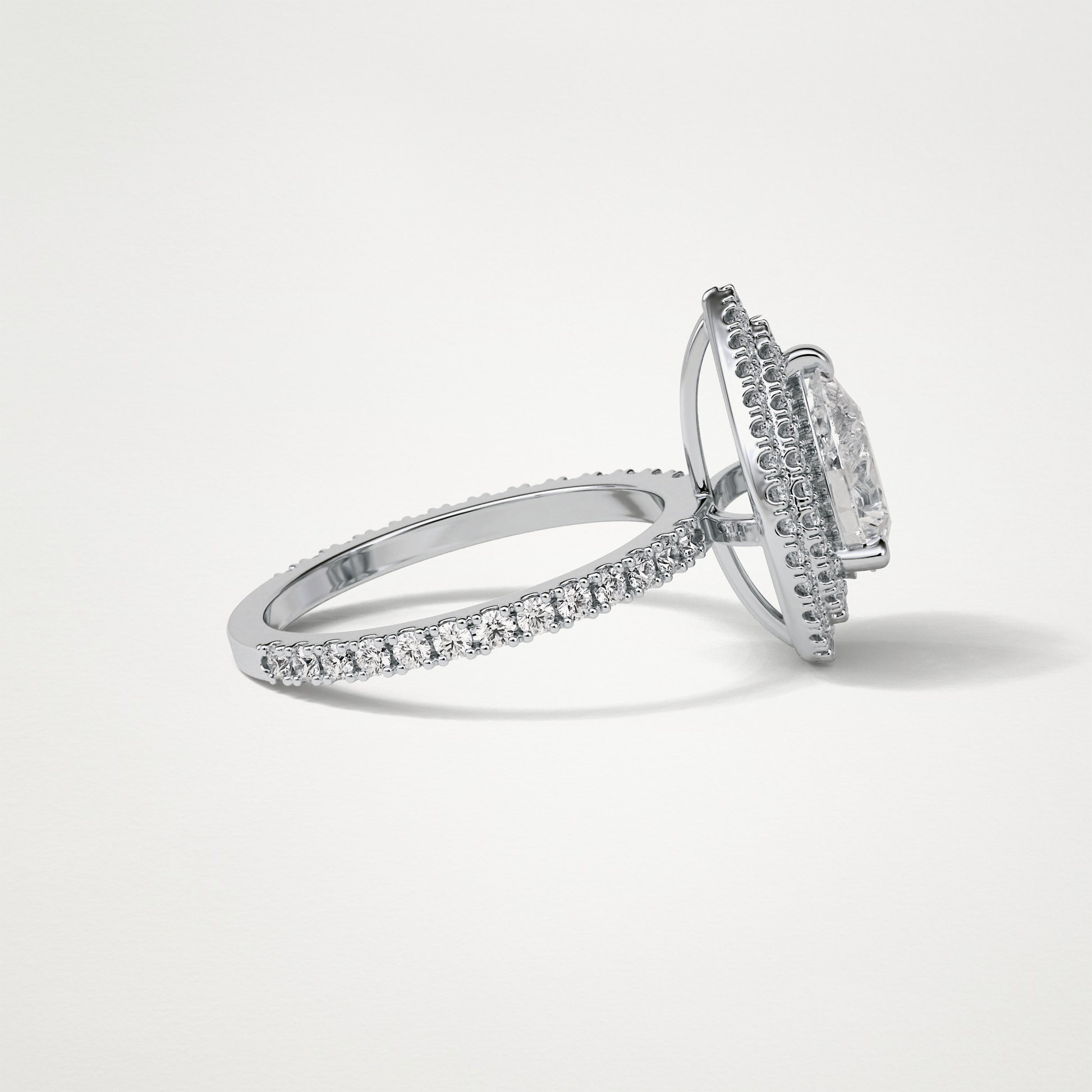 Pear Double Halo Moissanite Engagement Ring – 1.33 CT Lab-Created Brilliance in 10K/14K/18K Gold