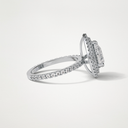 Pear Double Halo Moissanite Engagement Ring – 1.33 CT Lab-Created Brilliance in 10K/14K/18K Gold