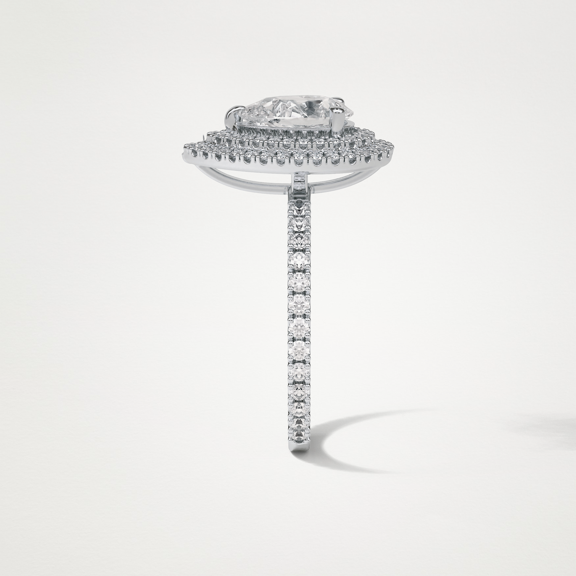 Pear Double Halo Moissanite Engagement Ring – 1.33 CT Lab-Created Brilliance in 10K/14K/18K Gold