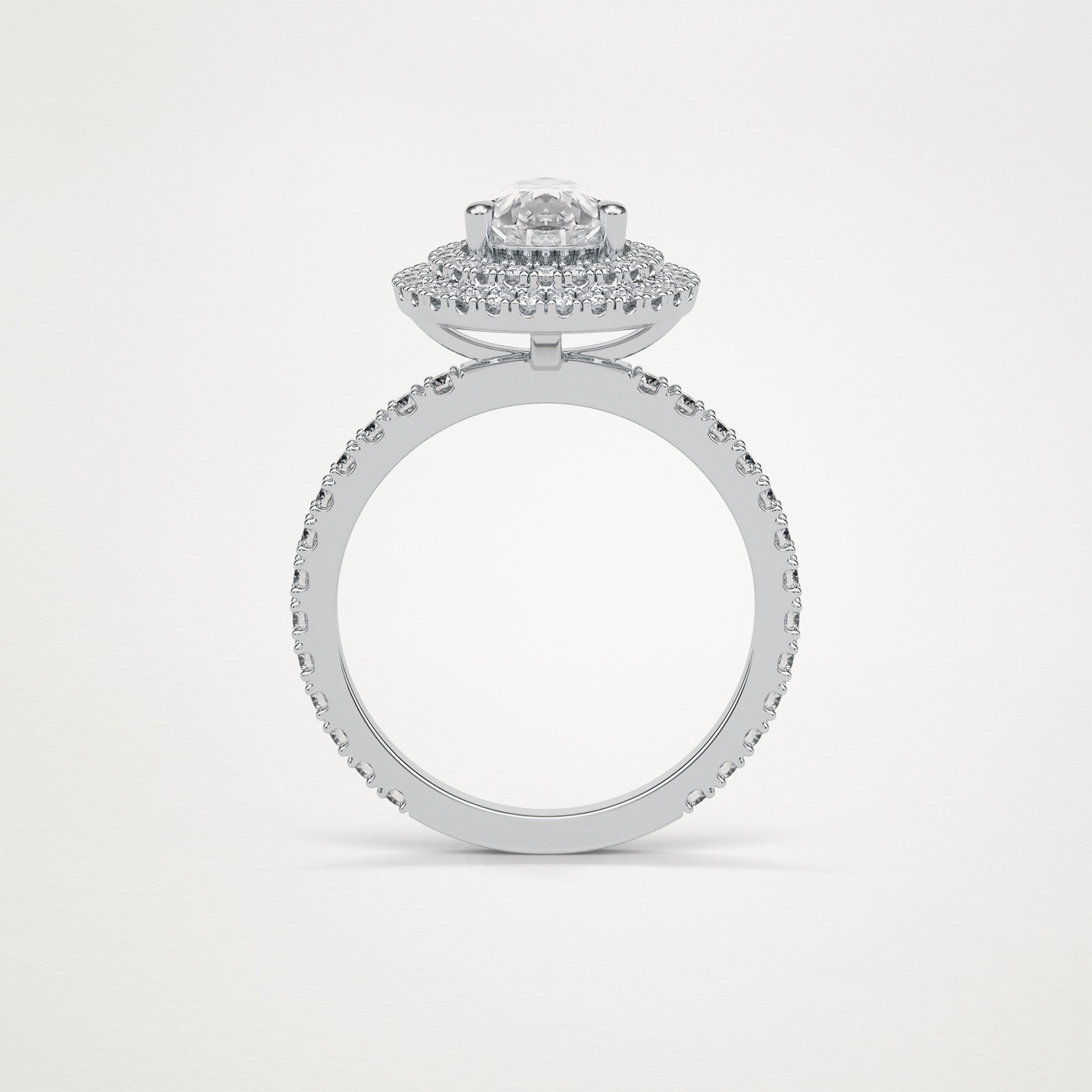 Pear Double Halo Moissanite Engagement Ring – 1.33 CT Lab-Created Brilliance in 10K/14K/18K Gold