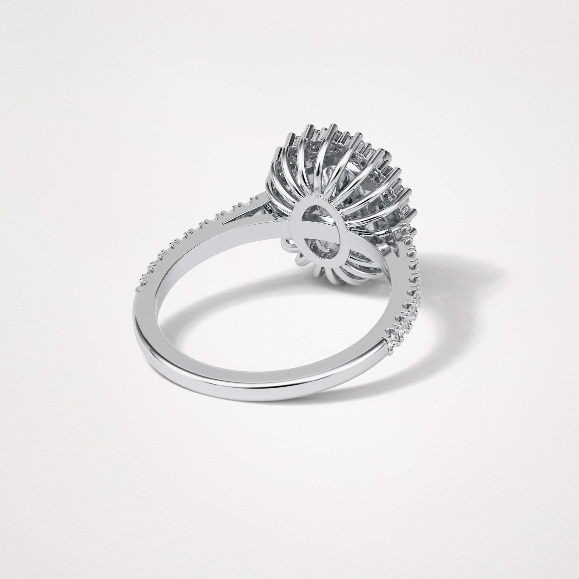 Oval Halo & Pave Moissanite Engagement Ring – 1.91 CT Lab-Created Brilliance in 10K/14K/18K Gold