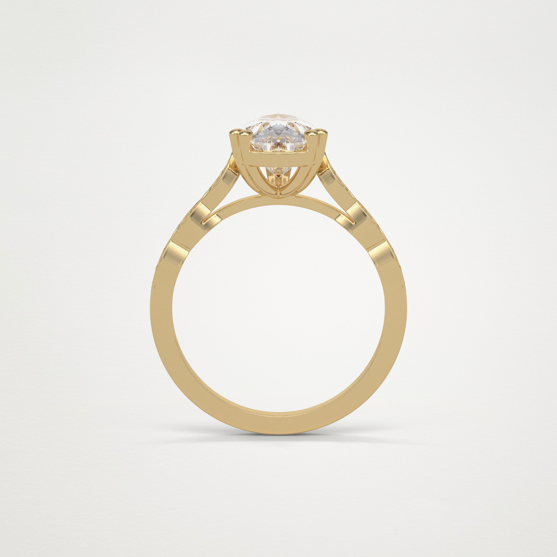Pear Milgrain Pave Moissanite Engagement Ring – 1.93 CT Lab-Created Brilliance in 10K/14K/18K Gold