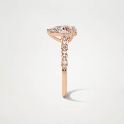 Pear Milgrain Pave Moissanite Engagement Ring – 1.93 CT Lab-Created Brilliance in 10K/14K/18K Gold