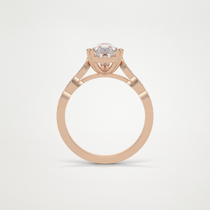 Pear Milgrain Pave Moissanite Engagement Ring – 1.93 CT Lab-Created Brilliance in 10K/14K/18K Gold
