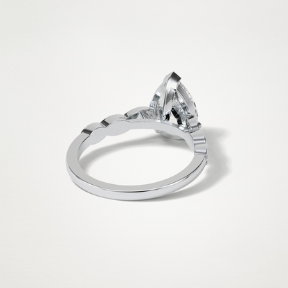 Pear Milgrain Pave Moissanite Engagement Ring – 1.93 CT Lab-Created Brilliance in 10K/14K/18K Gold