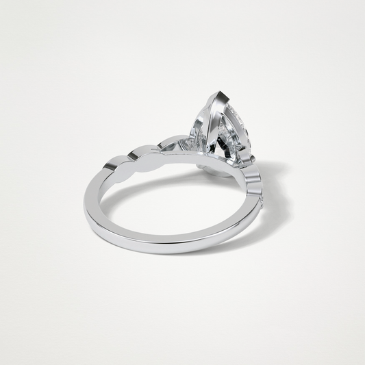 Pear Milgrain Pave Moissanite Engagement Ring – 1.93 CT Lab-Created Brilliance in 10K/14K/18K Gold