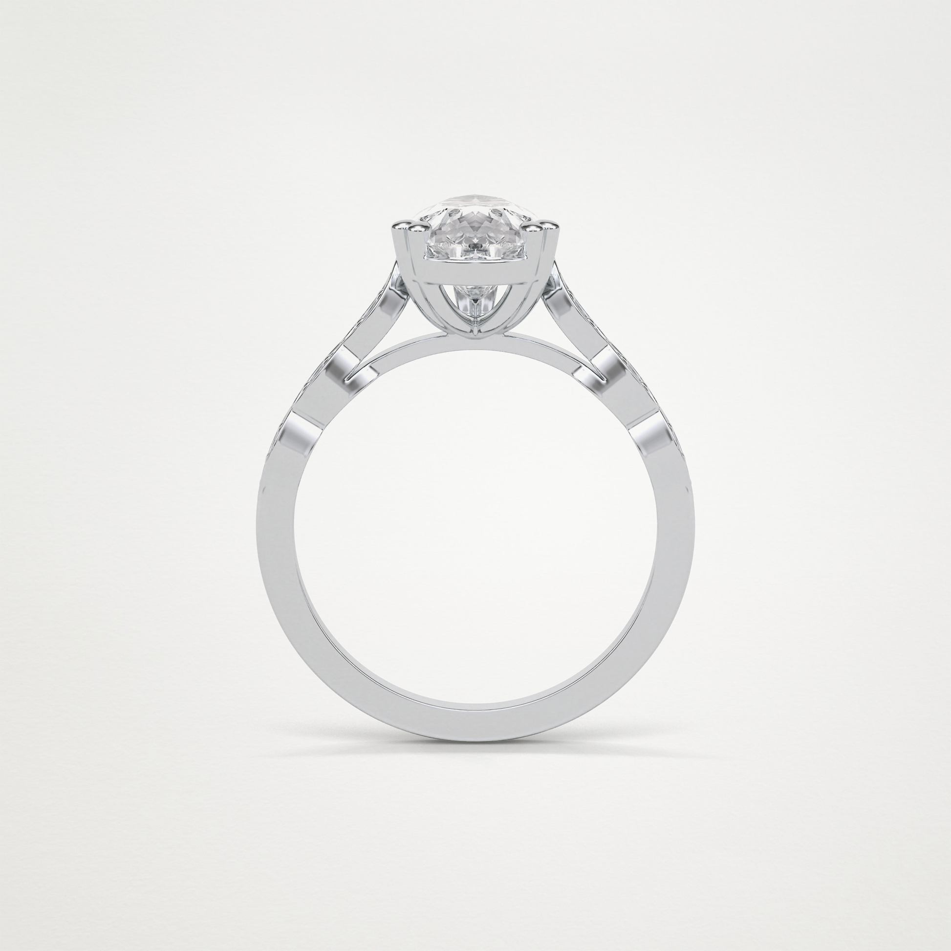 Pear Milgrain Pave Moissanite Engagement Ring – 1.93 CT Lab-Created Brilliance in 10K/14K/18K Gold