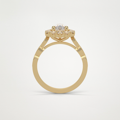 Pear Milgrain Halo Moissanite Engagement Ring – 1.93 CT Lab-Created Brilliance in 10K/14K/18K Gold