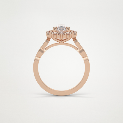 Pear Milgrain Halo Moissanite Engagement Ring – 1.93 CT Lab-Created Brilliance in 10K/14K/18K Gold