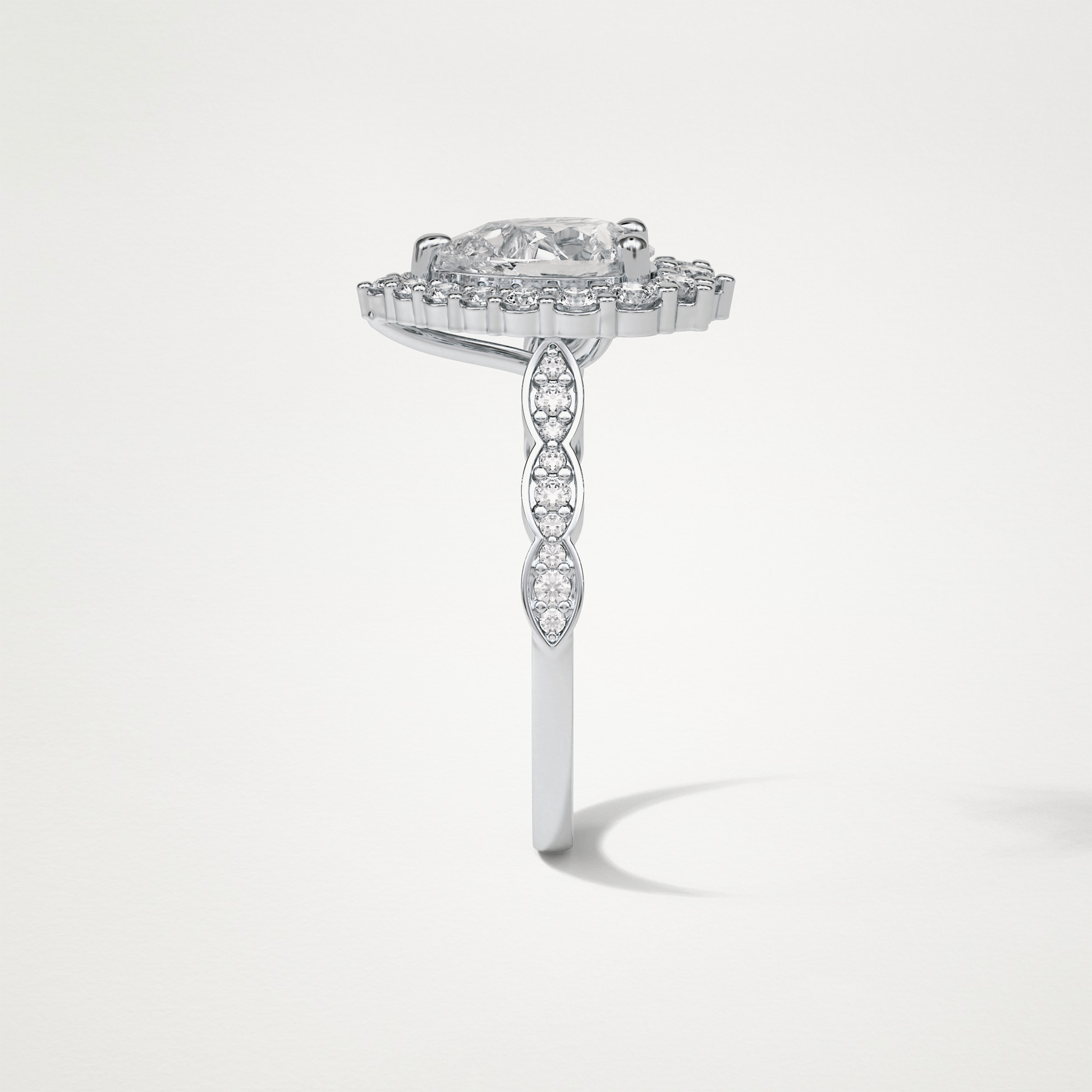 Pear Milgrain Halo Moissanite Engagement Ring – 1.93 CT Lab-Created Brilliance in 10K/14K/18K Gold