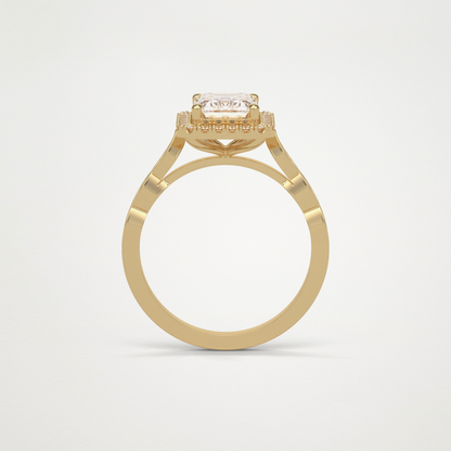 Emerald Milgrain Halo Moissanite Engagement Ring – 1.91 CT Lab-Created Brilliance in 10K/14K/18K Gold