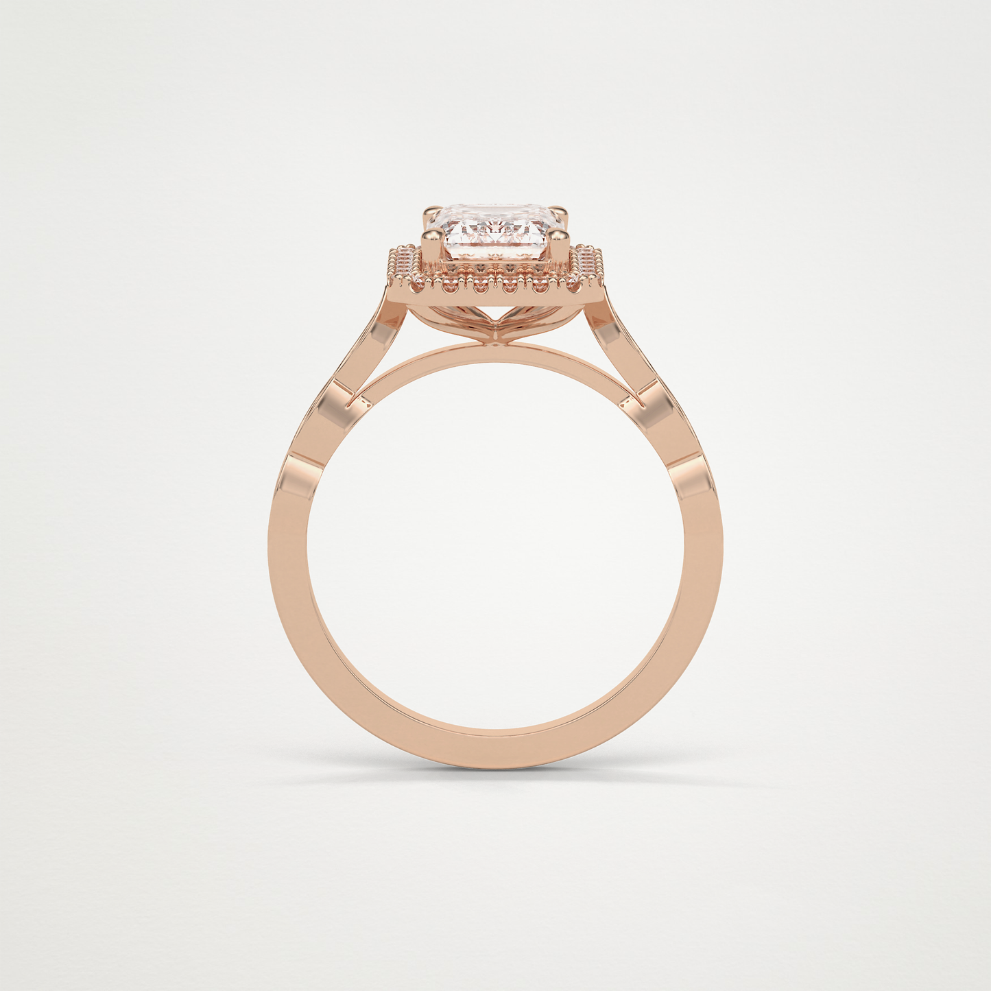 Emerald Milgrain Halo Moissanite Engagement Ring – 1.91 CT Lab-Created Brilliance in 10K/14K/18K Gold