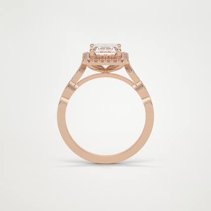 Emerald Milgrain Halo Moissanite Engagement Ring – 1.91 CT Lab-Created Brilliance in 10K/14K/18K Gold