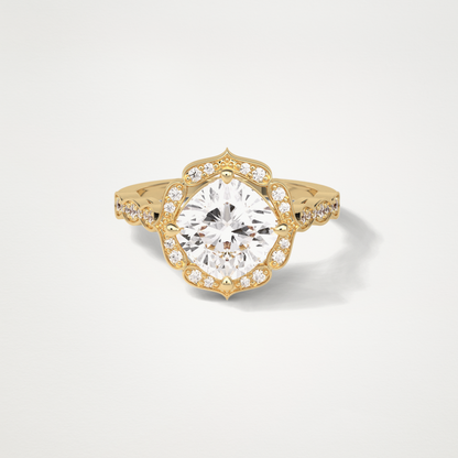 Cushion Milgrain Halo Moissanite Engagement Ring – 2.1 CT Lab-Created Brilliance in 10K/14K/18K Gold 8