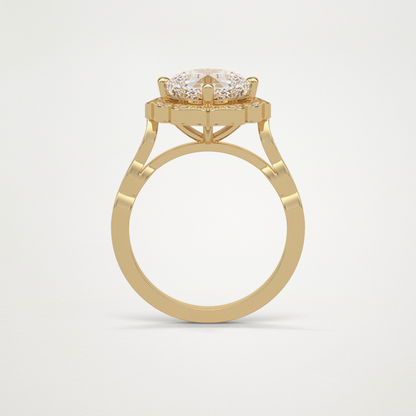 Cushion Halo & Pave Moissanite Engagement Ring – 2.1 CT Lab-Created Brilliance in 10K/14K/18K Gold