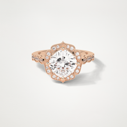 Cushion Milgrain Halo Moissanite Engagement Ring – 2.1 CT Lab-Created Brilliance in 10K/14K/18K Gold 15